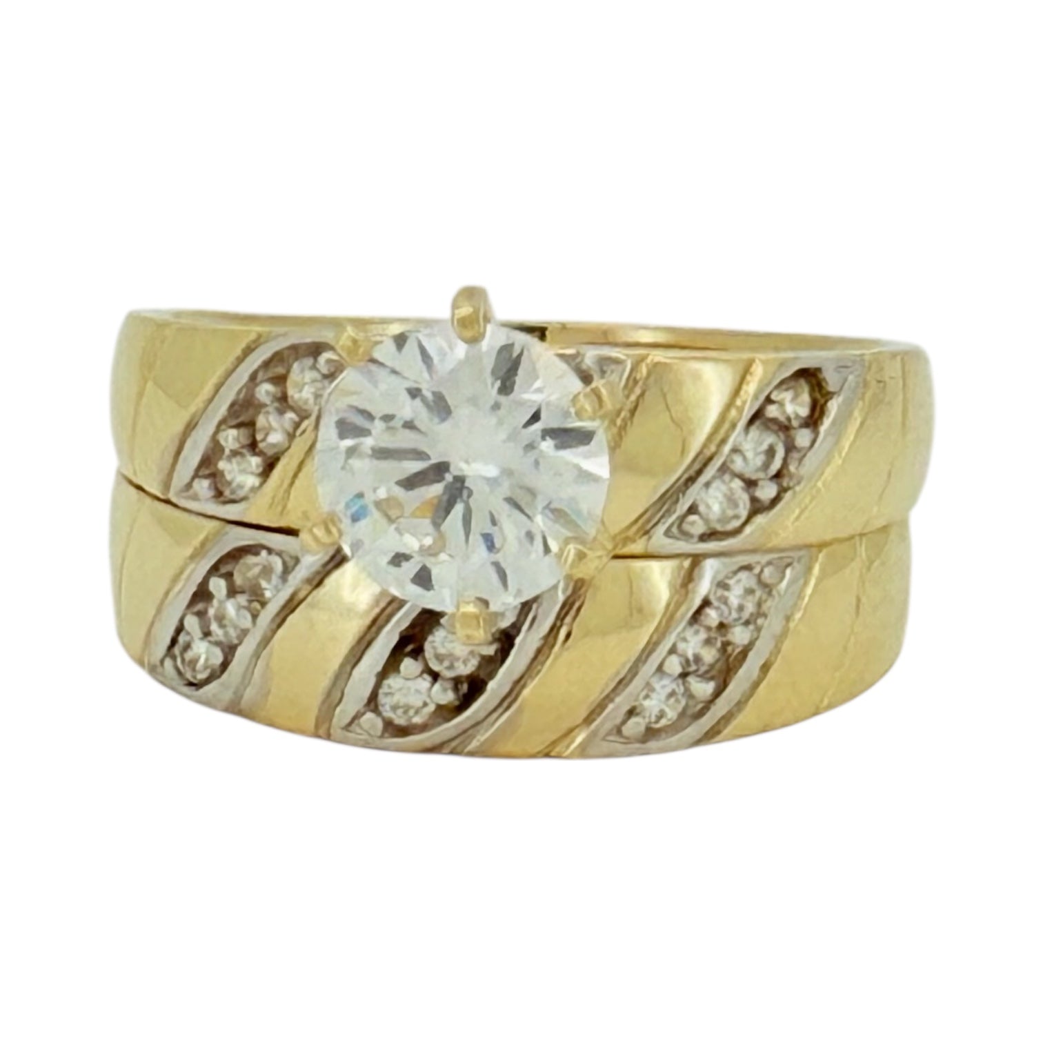 Engagement ring women 10k zicornia Size 7 3/4 Weight 5.6gm