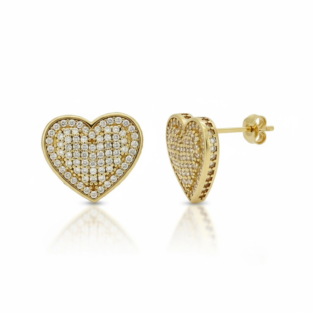 Earrings heart 10k zicornia Weight 4.3gm