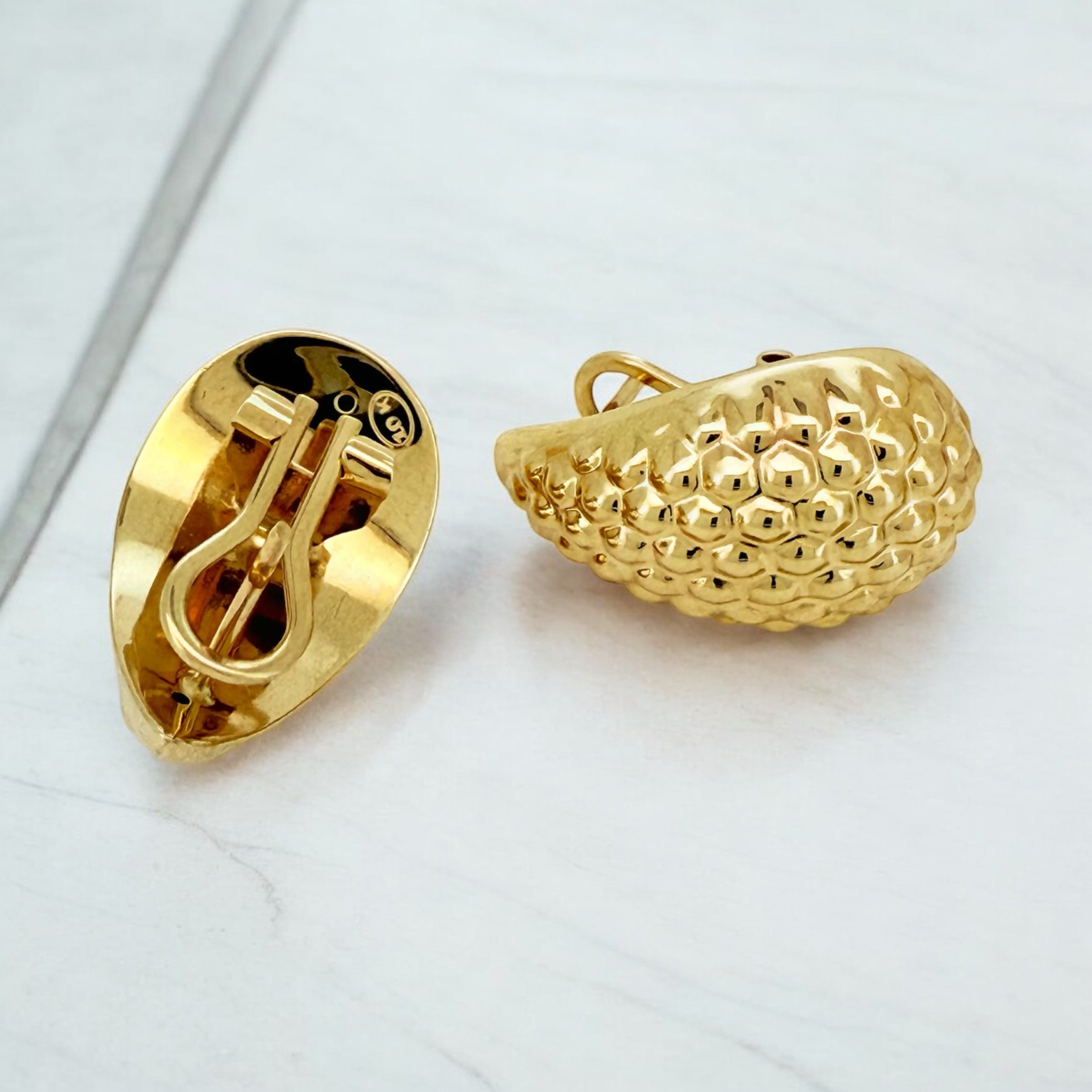 Earrings Omega 10k Hollow Weight 3.5gm