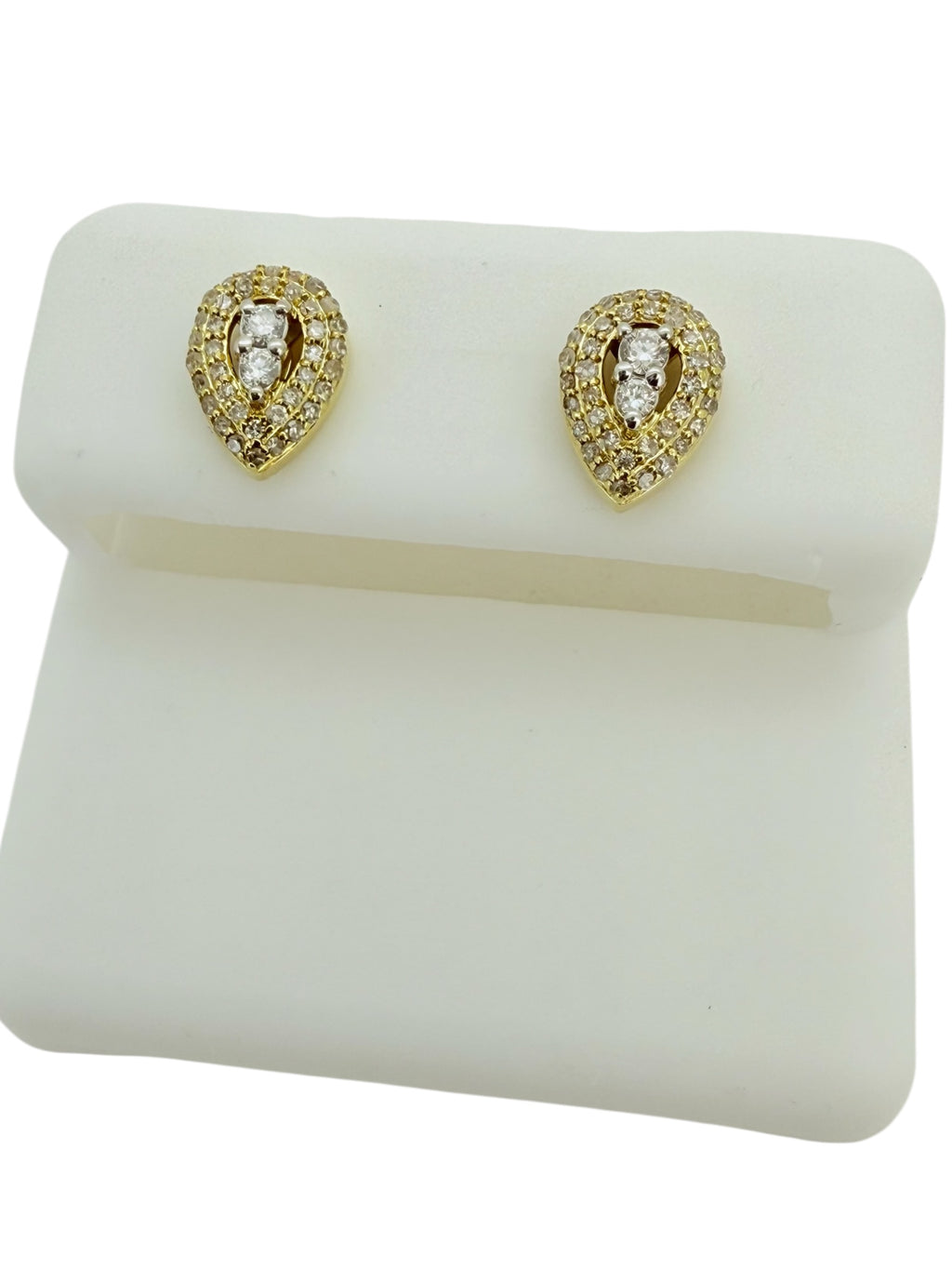 Earrings 0.28ct 14 KT diamonds Weight 1.4gm