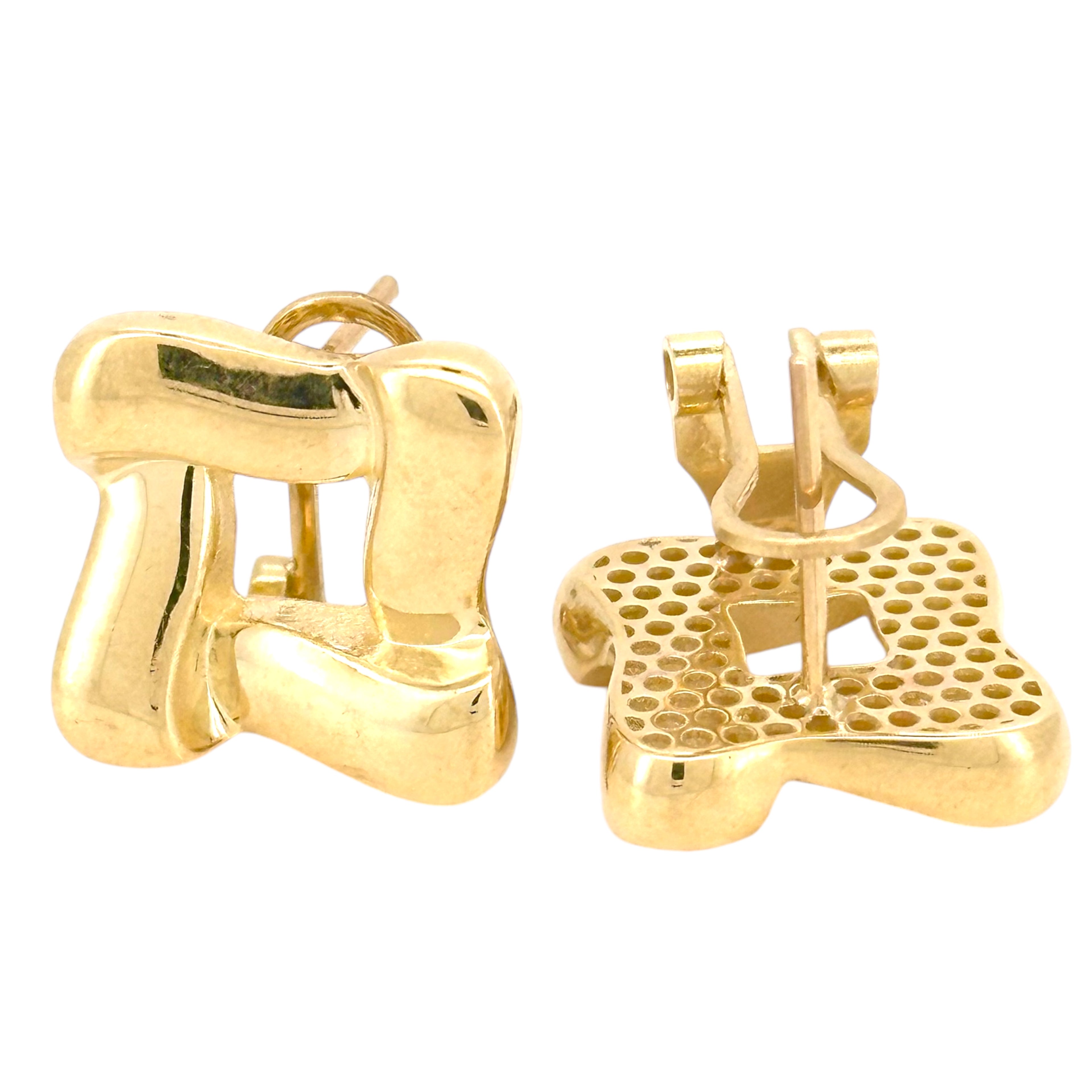 Earrings Omega 10k Hollow Weight 4.8gm