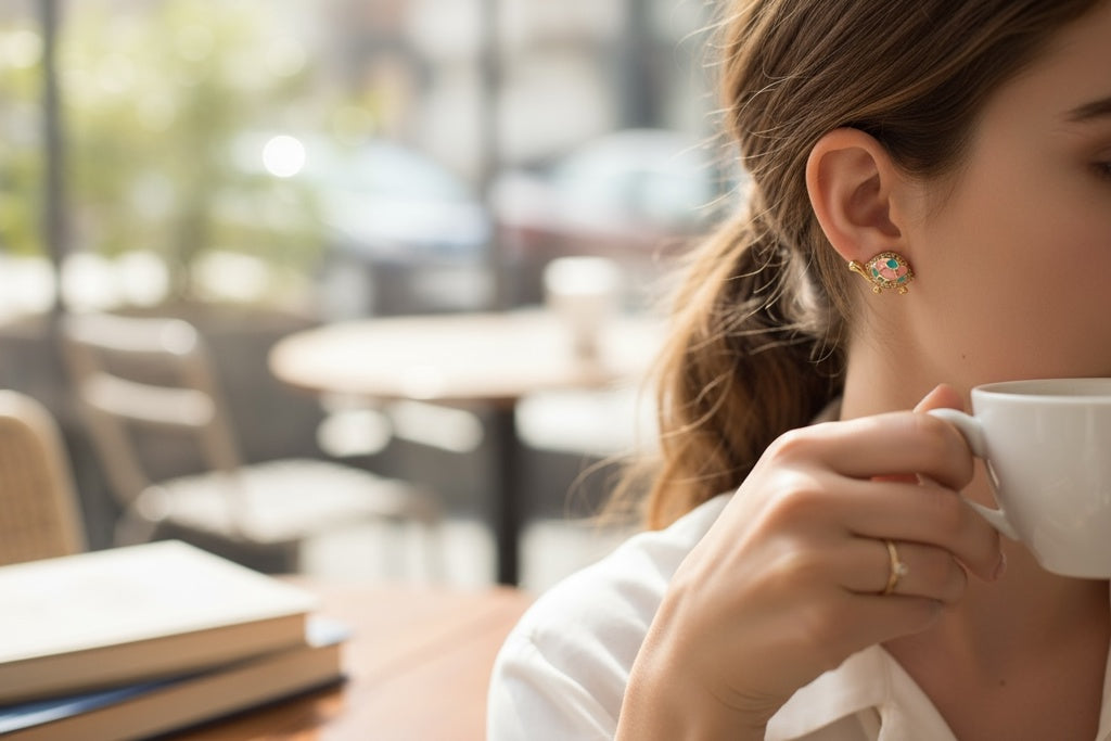 Earrings Turtle 14 KT zicornia Weight 2.1gm