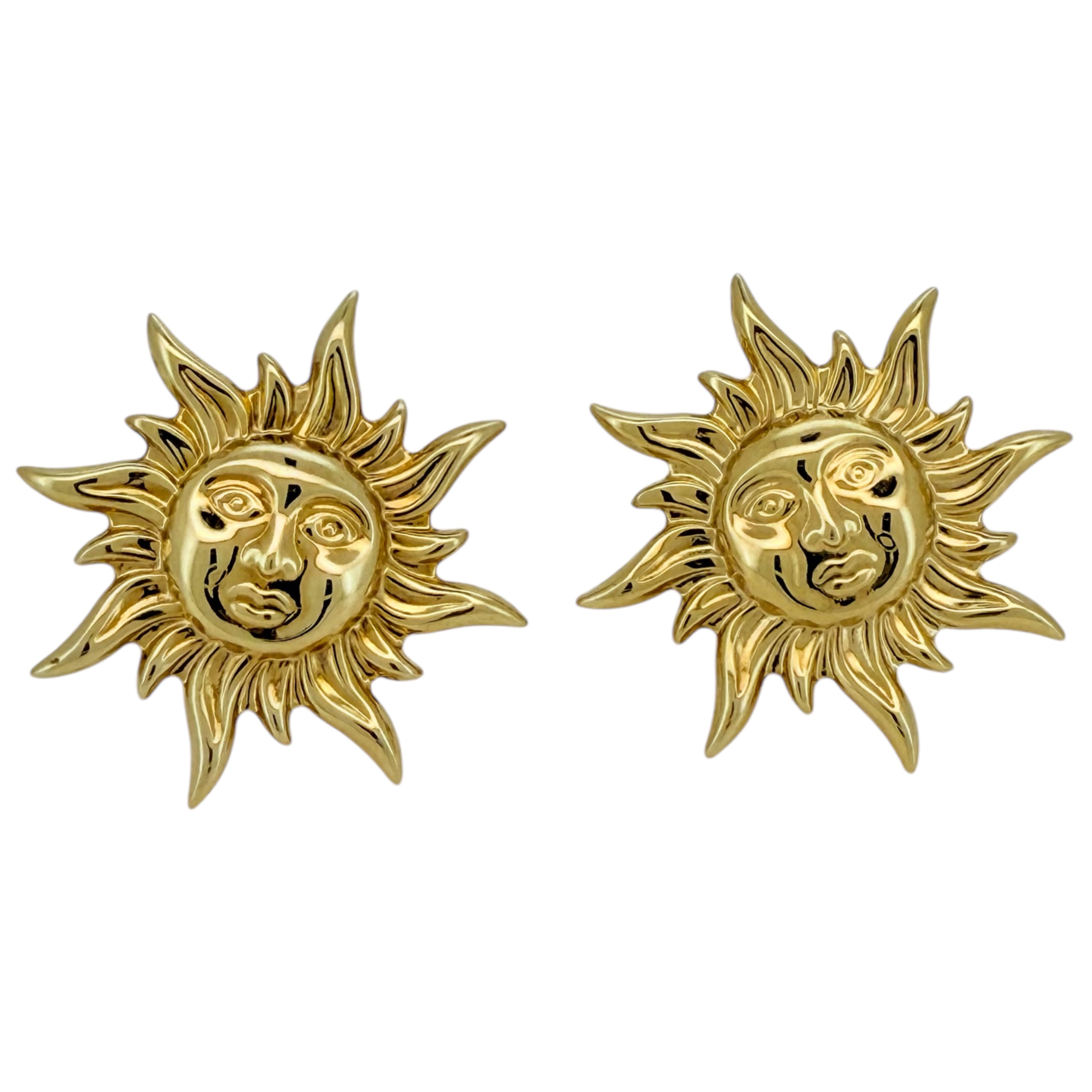 Earrings Sun 10k Hollow Weight 2.8gm