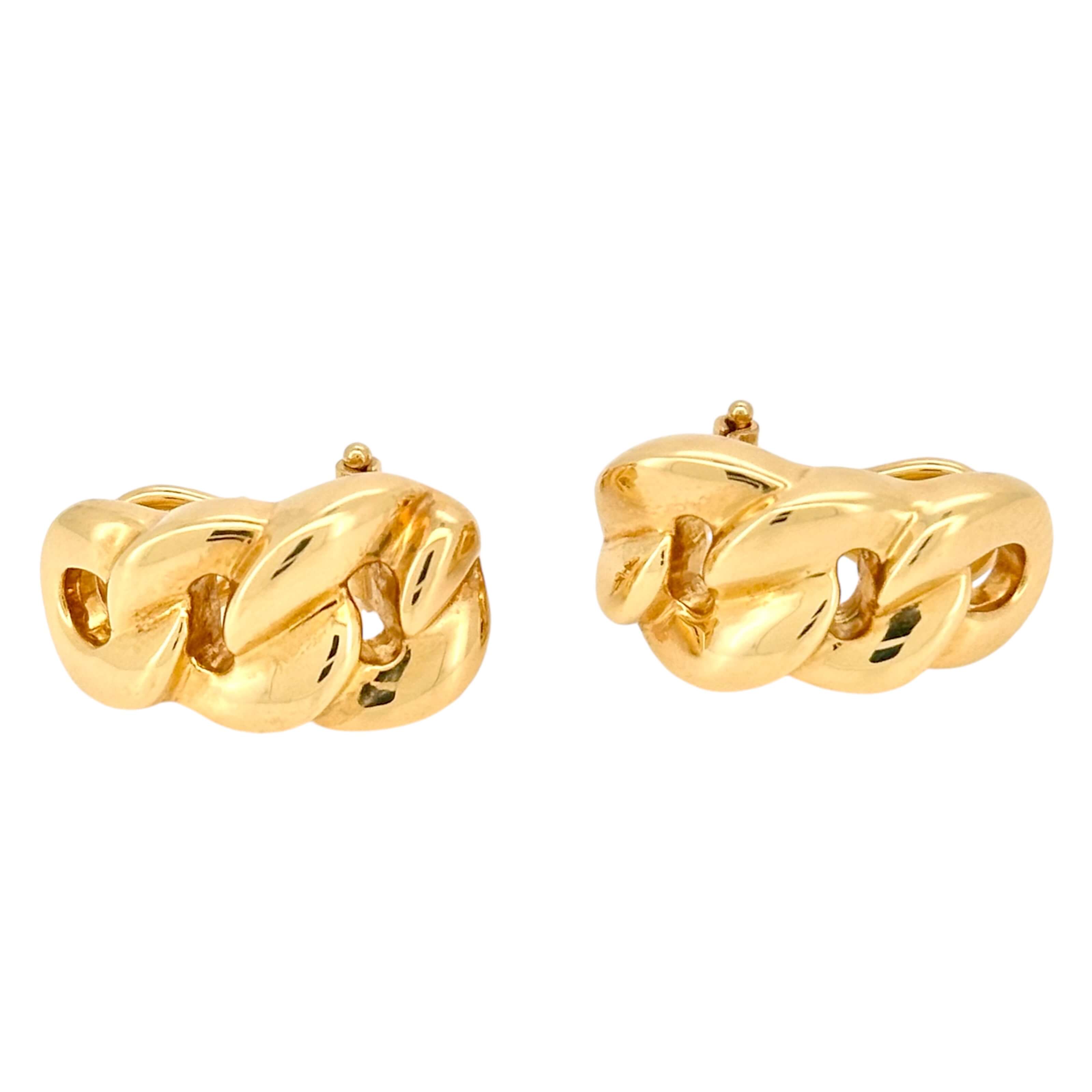 Earrings Omega 14 KT Hollow Weight 5gm