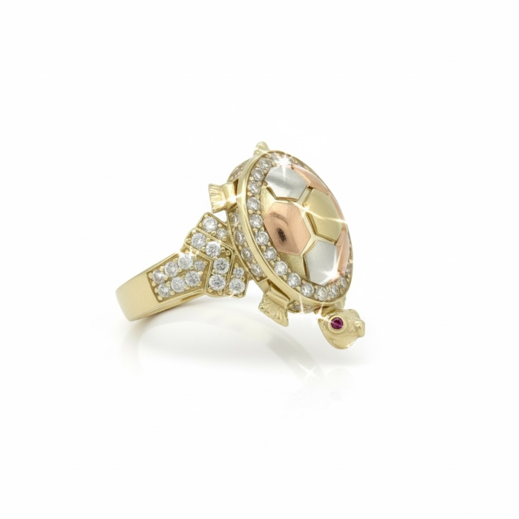 Rings Women Turtle 10k zicornia Size 7 Weight 5.1gm