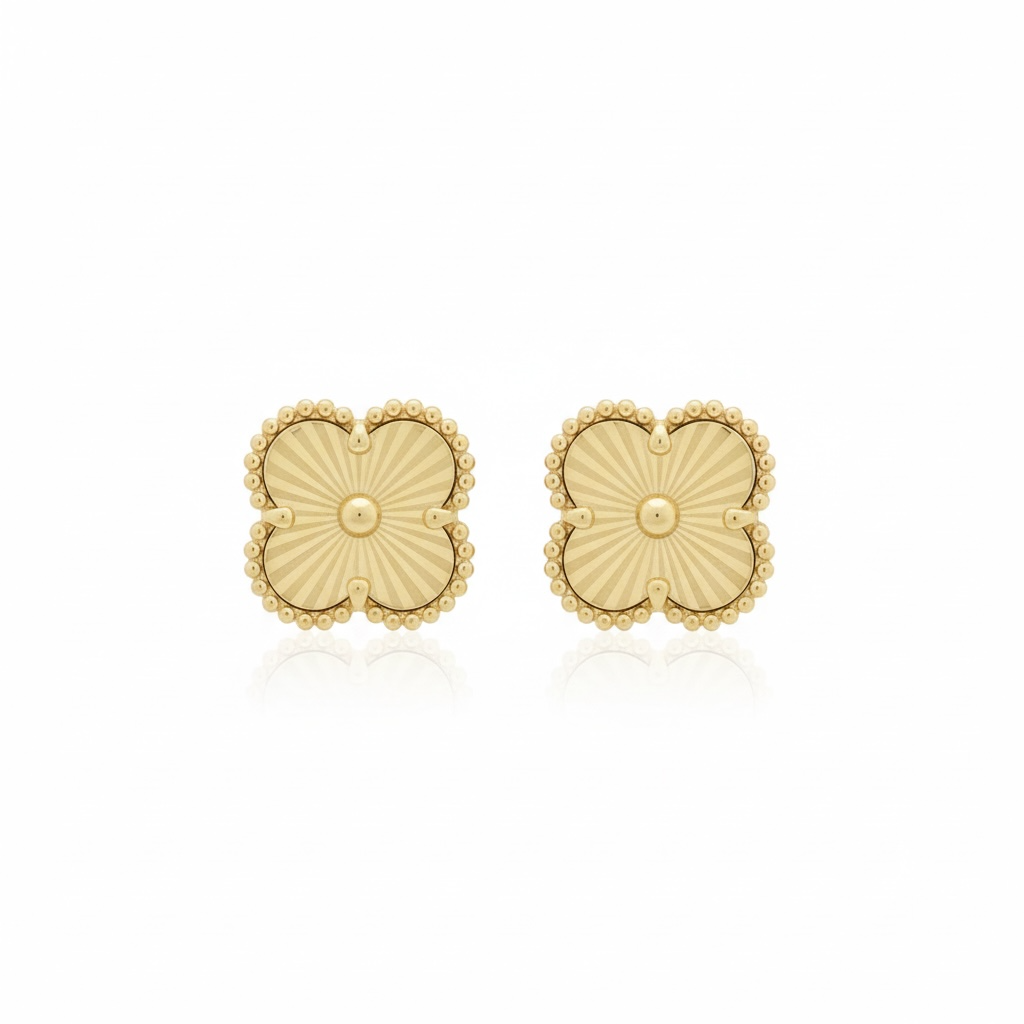 Earrings Golden flower 10k Hollow Weight 2.7gm