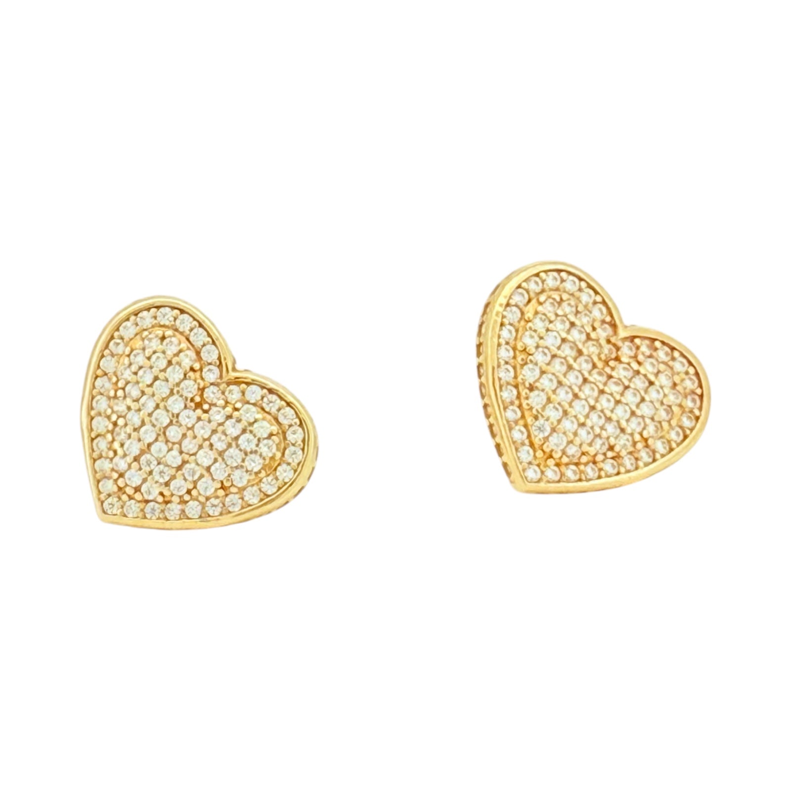 Earrings heart 10k zicornia Weight 4.3gm