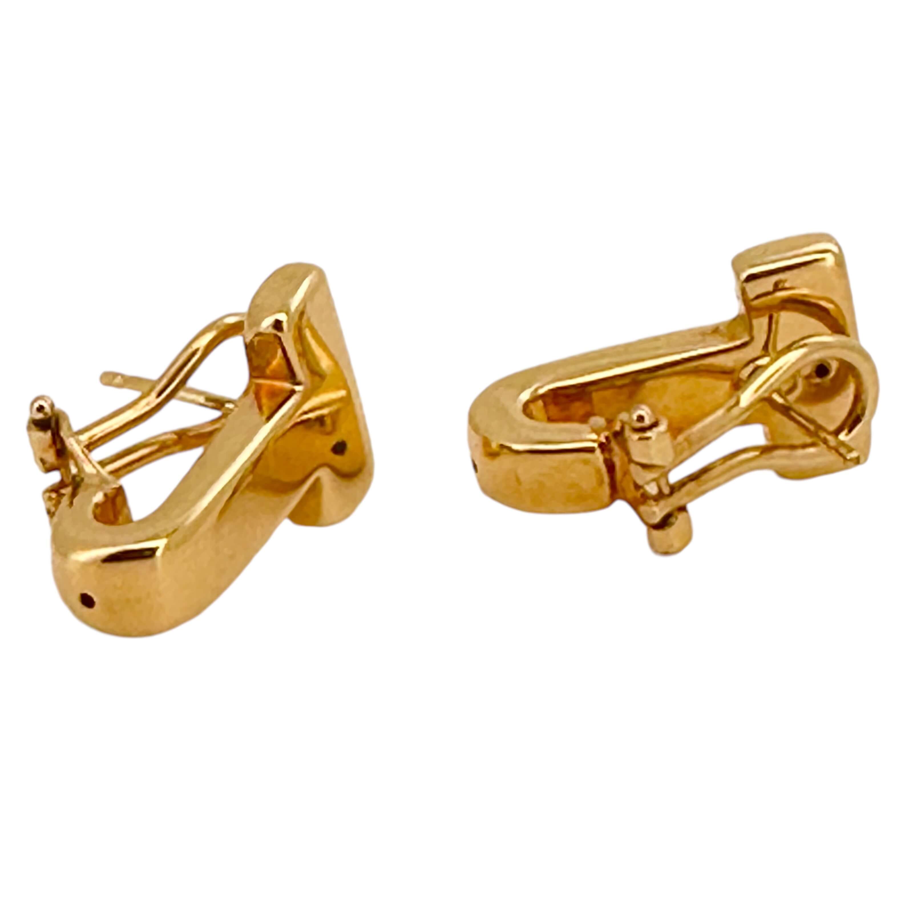 Earrings Omega 14 KT Hollow Weight 4.1GM