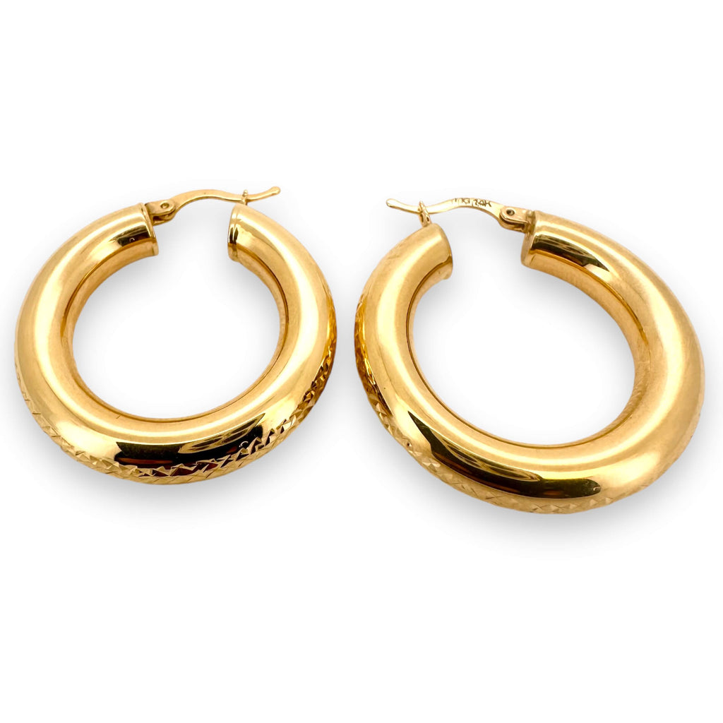 Earrings Hoops 14 KT Hollow Weight 7gm