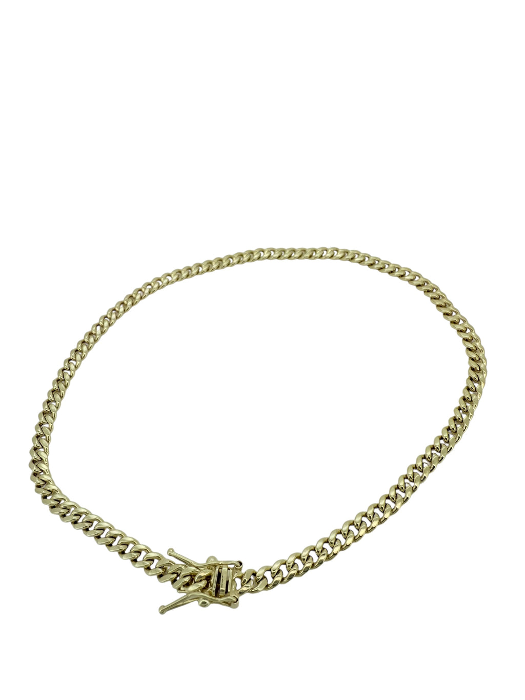 Anklets Cuban link 10k Hollow Size 10''*7.3mm Weight 4.4gm