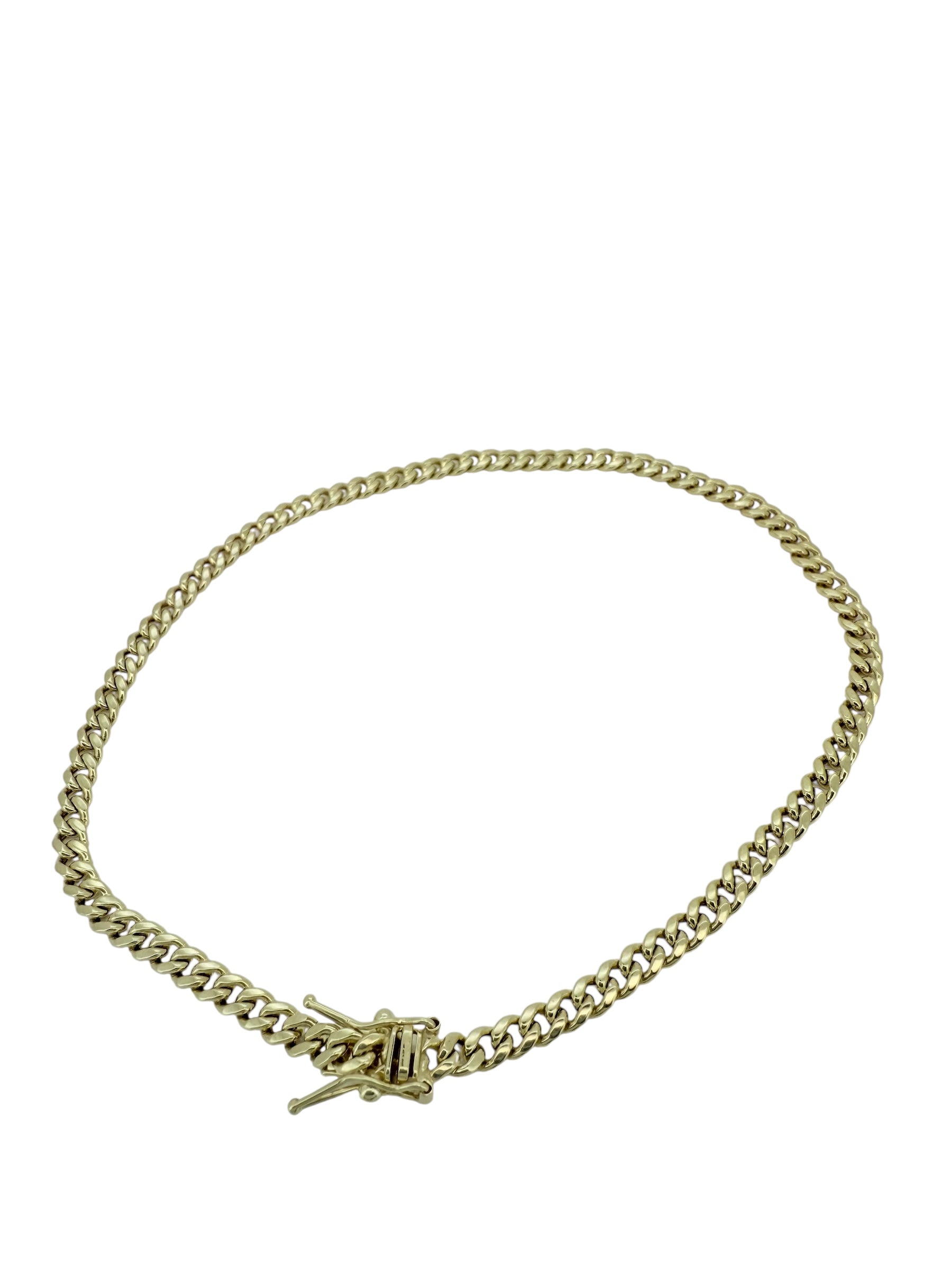 Anklets Cuban link 10k Hollow Size 10''*7.3mm Weight 4.4gm