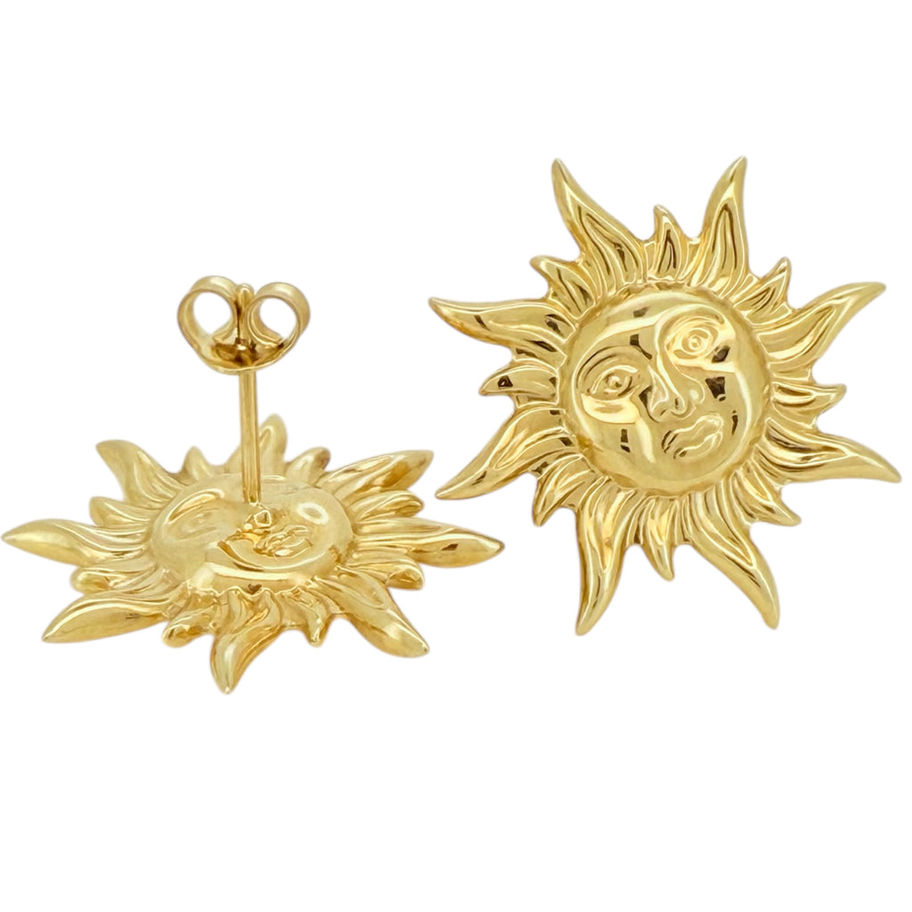 Earrings Sun 10k Hollow Weight 2.8gm