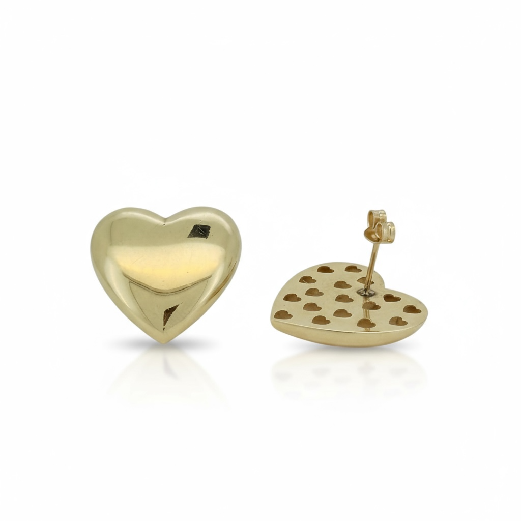 Earrings heart 14 KT Hollow Weight 7.1GM