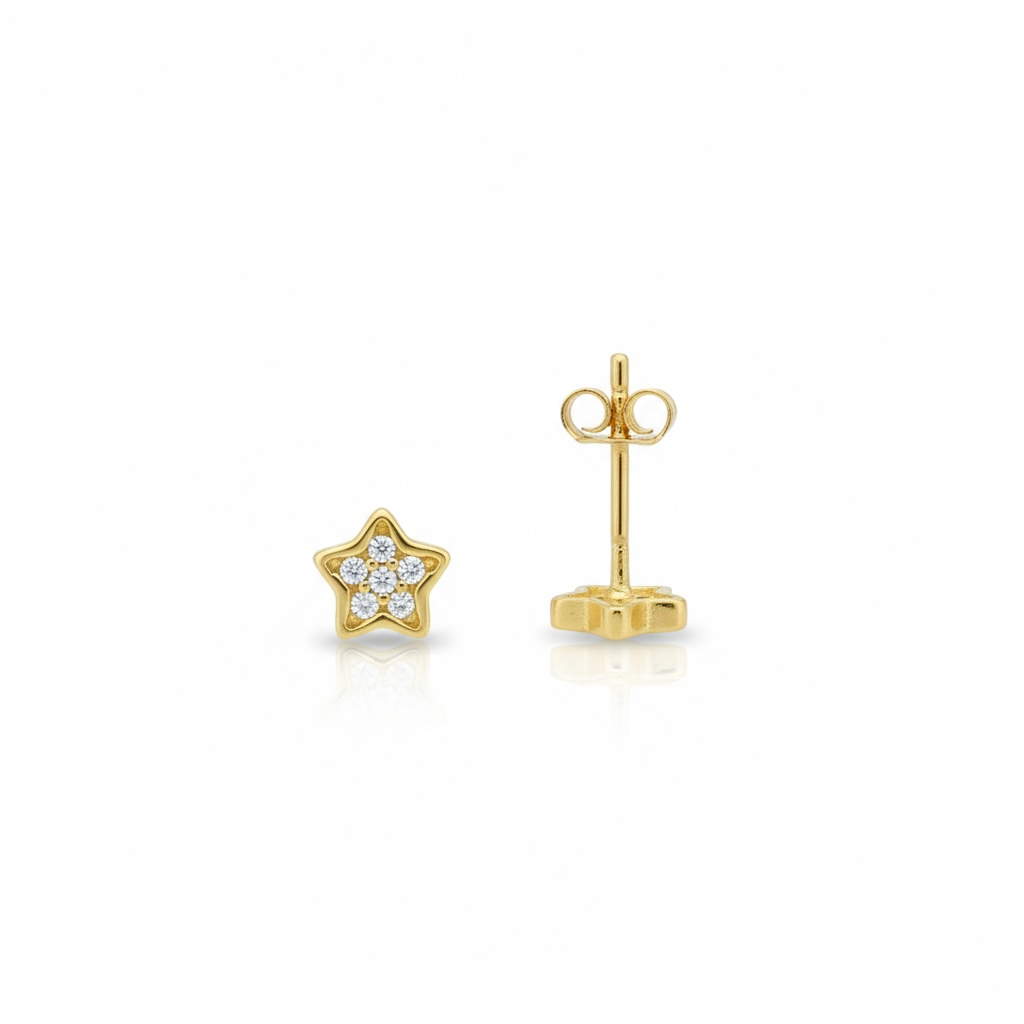 Earrings Star 10k zicornia Weight 0.8gm