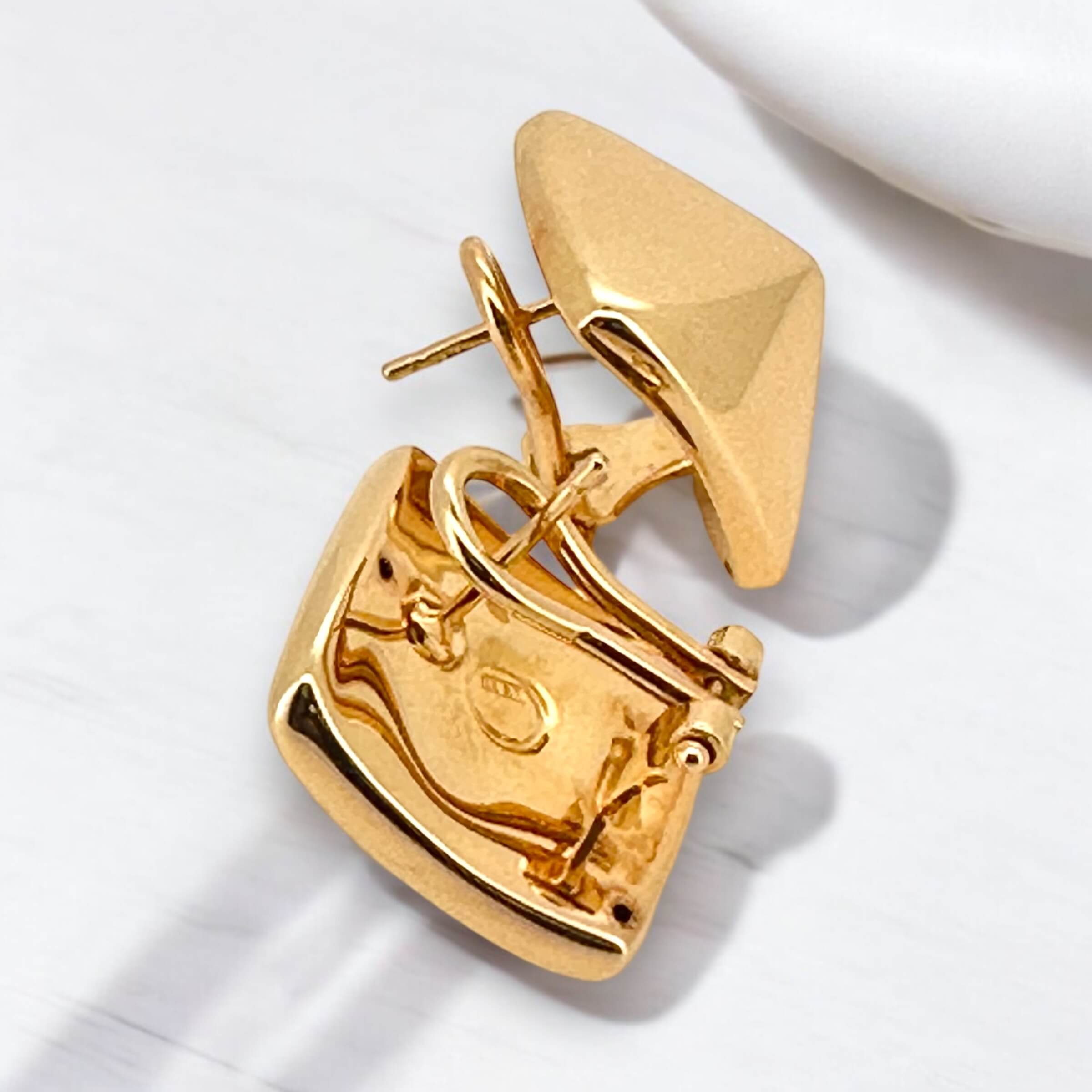 Earrings Omega 14 KT Hollow Weight 5.4gm