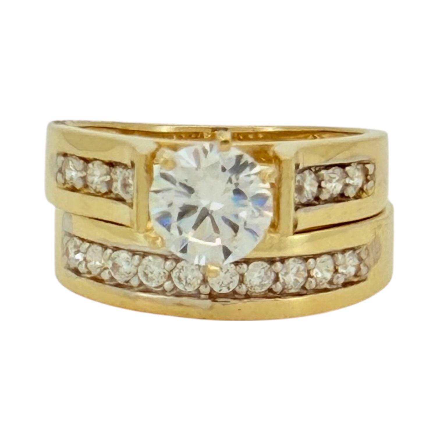 Engagement ring women 10k zicornia Size 7 1/4 Weight 6.4gm