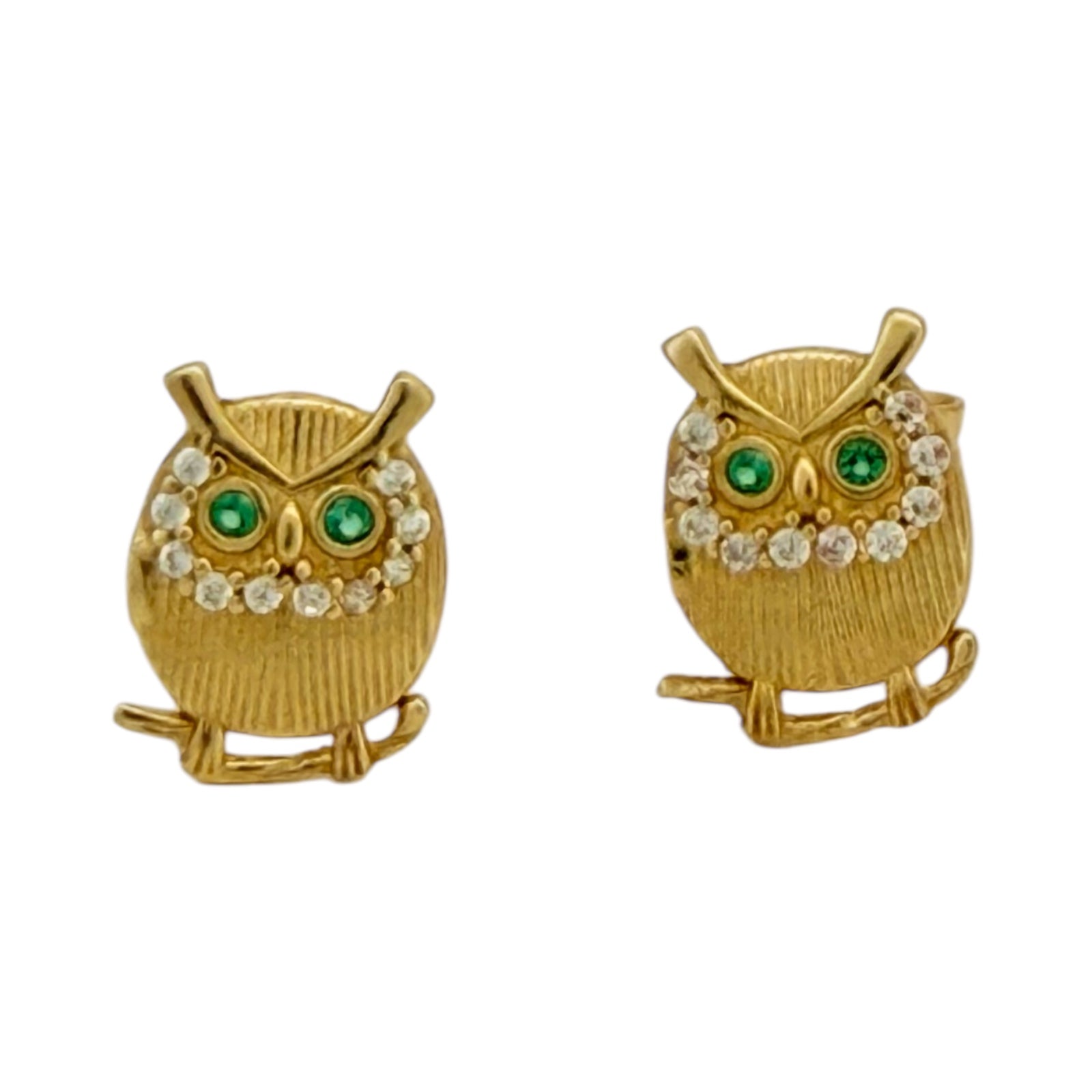 Earrings boy Owl 14 KT zicornia Weight 1.4gm