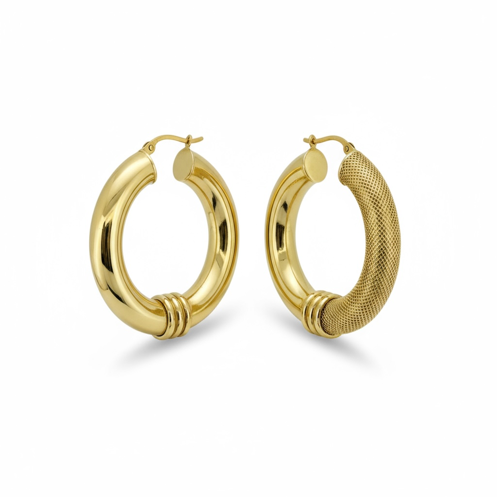 Earrings Hoops 10k Hollow Weight 7.3gm