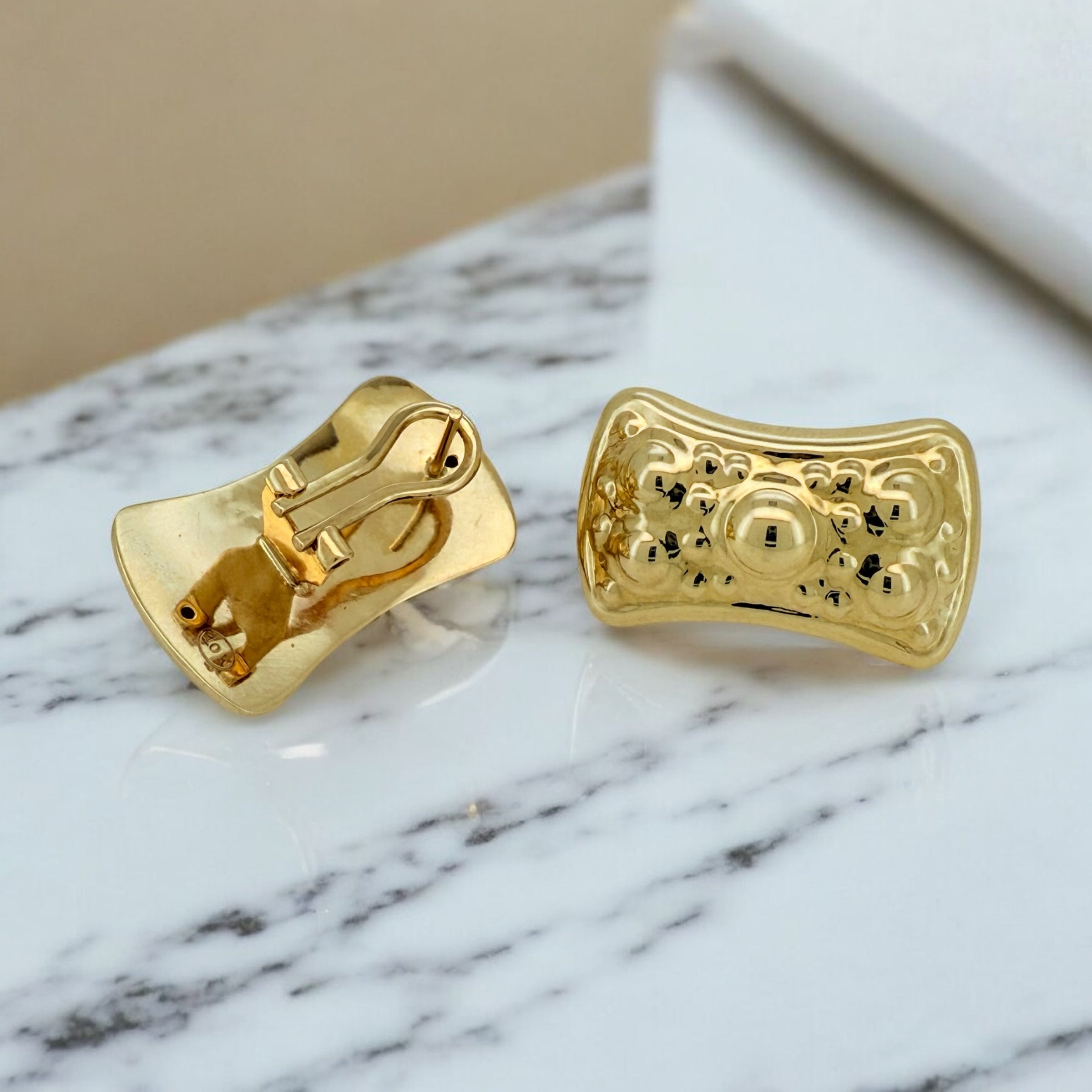 Earrings Omega 10k Hollow Weight 4.5gm