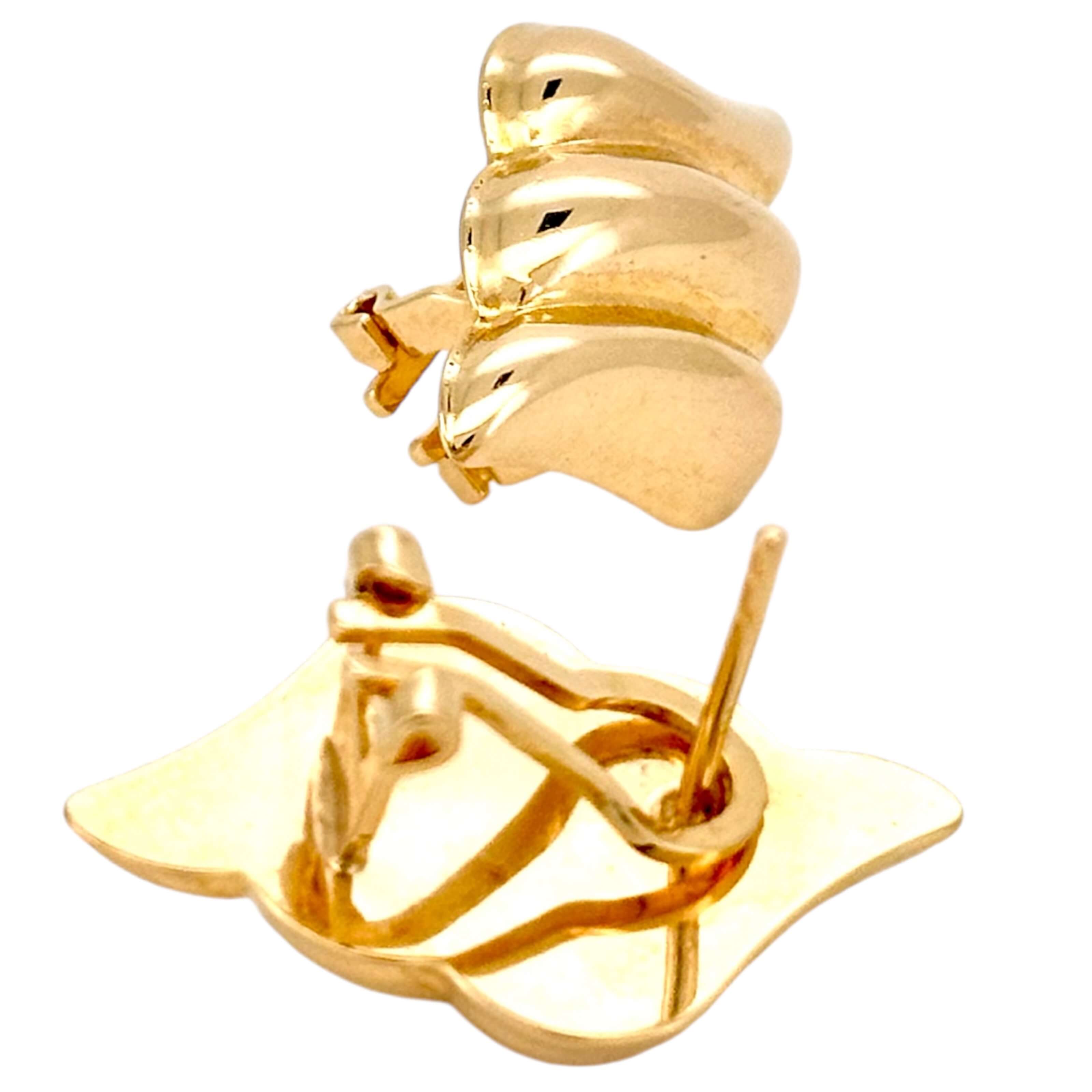 Earrings Omega 14 KT Hollow Weight 4.3gm