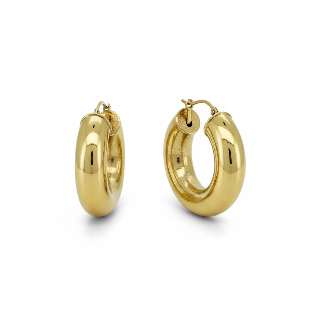 Earrings Hoops 14 KT Hollow Weight 3.7gm