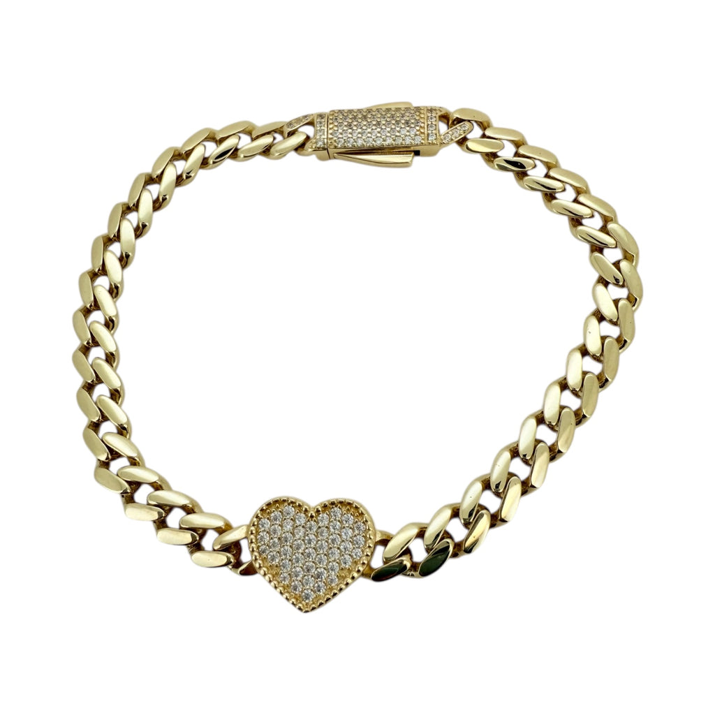 Bracelets heart 14 KT Hollow Size 7/2 Weight 11.4gm