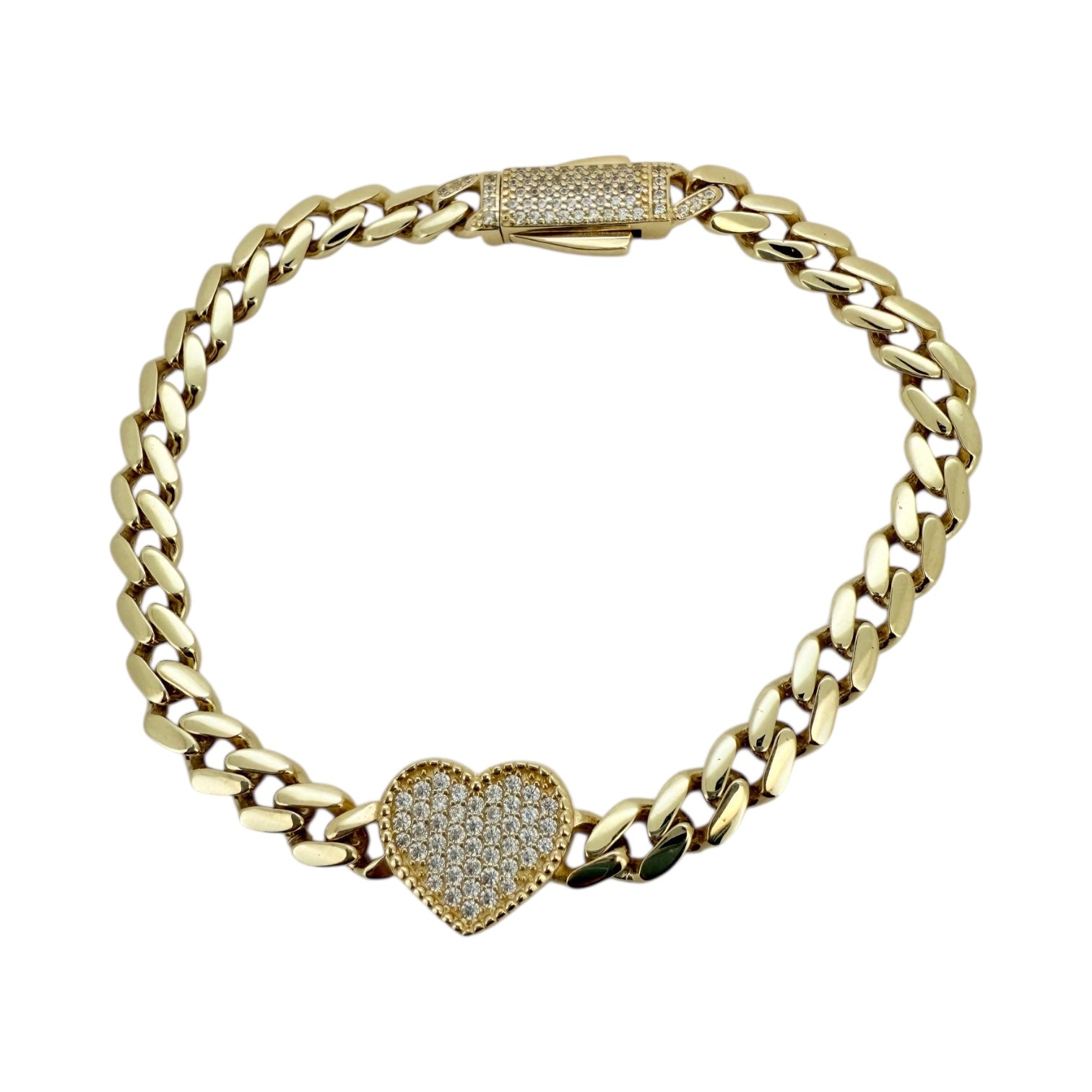 Bracelets heart 14 KT Hollow Size 7/2 Weight 11.4gm