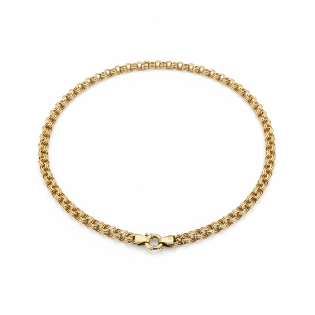 Chokers Chinese link 14 KT Hollow Size 18''*6mm Weight 10gm