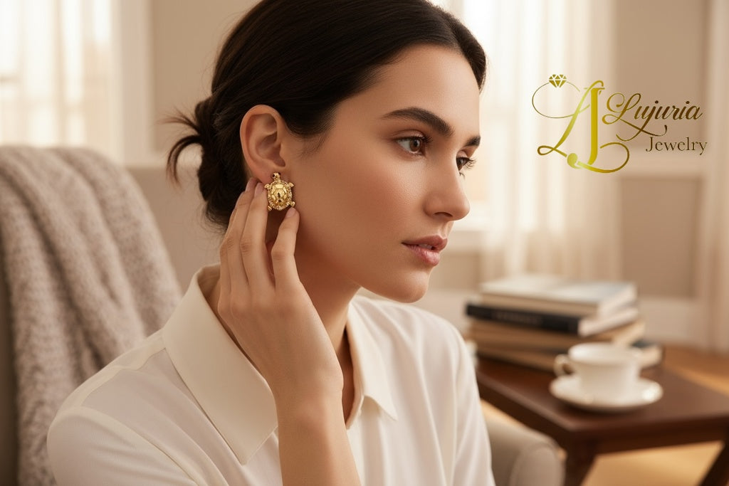Earrings Turtle 14 KT zicornia Weight 1.7gm