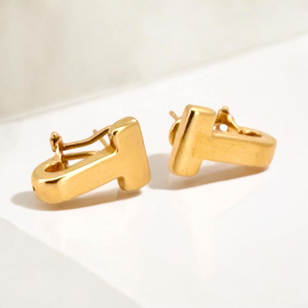 Earrings Omega 14 KT Hollow Weight 4.1GM