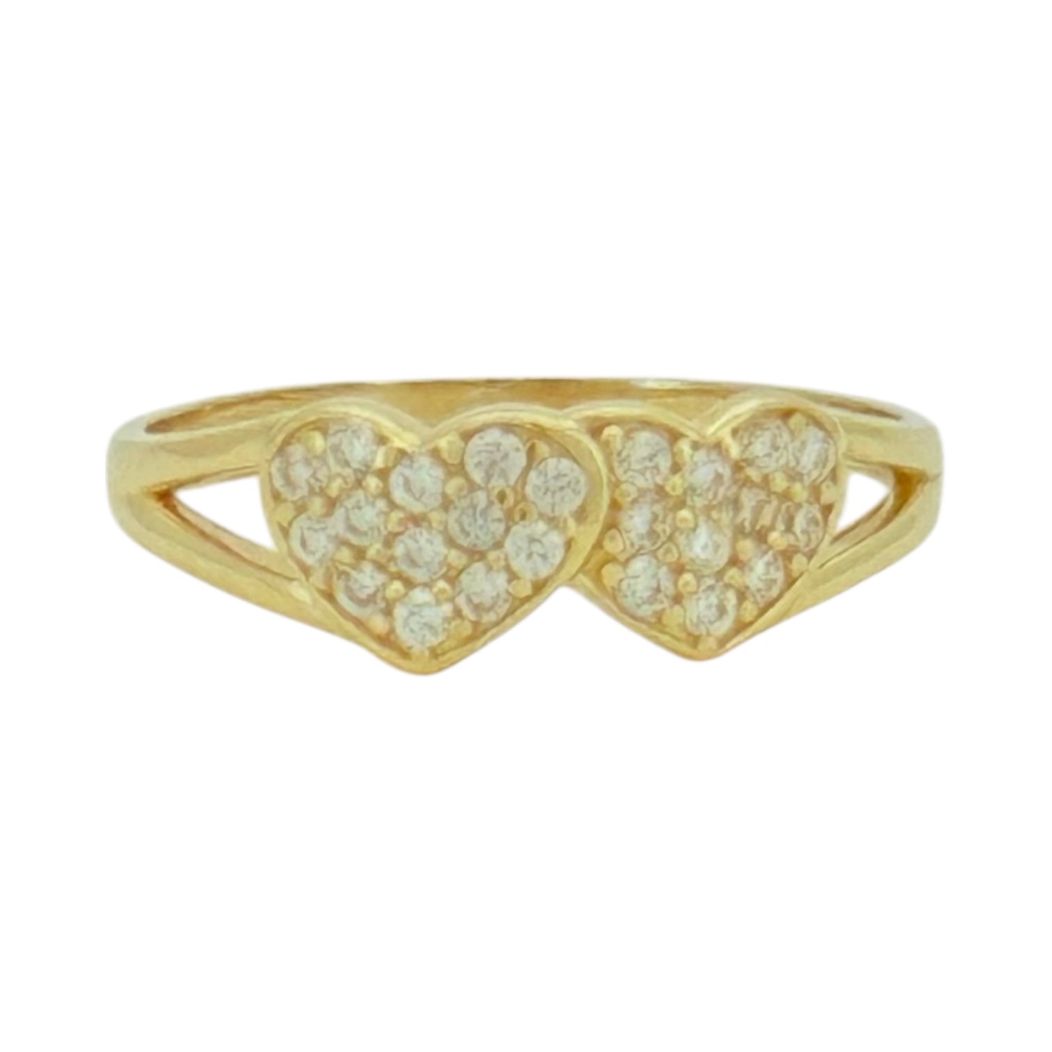 Rings Women heart 10k zicornia Size 7/2 Weight 1.6gm