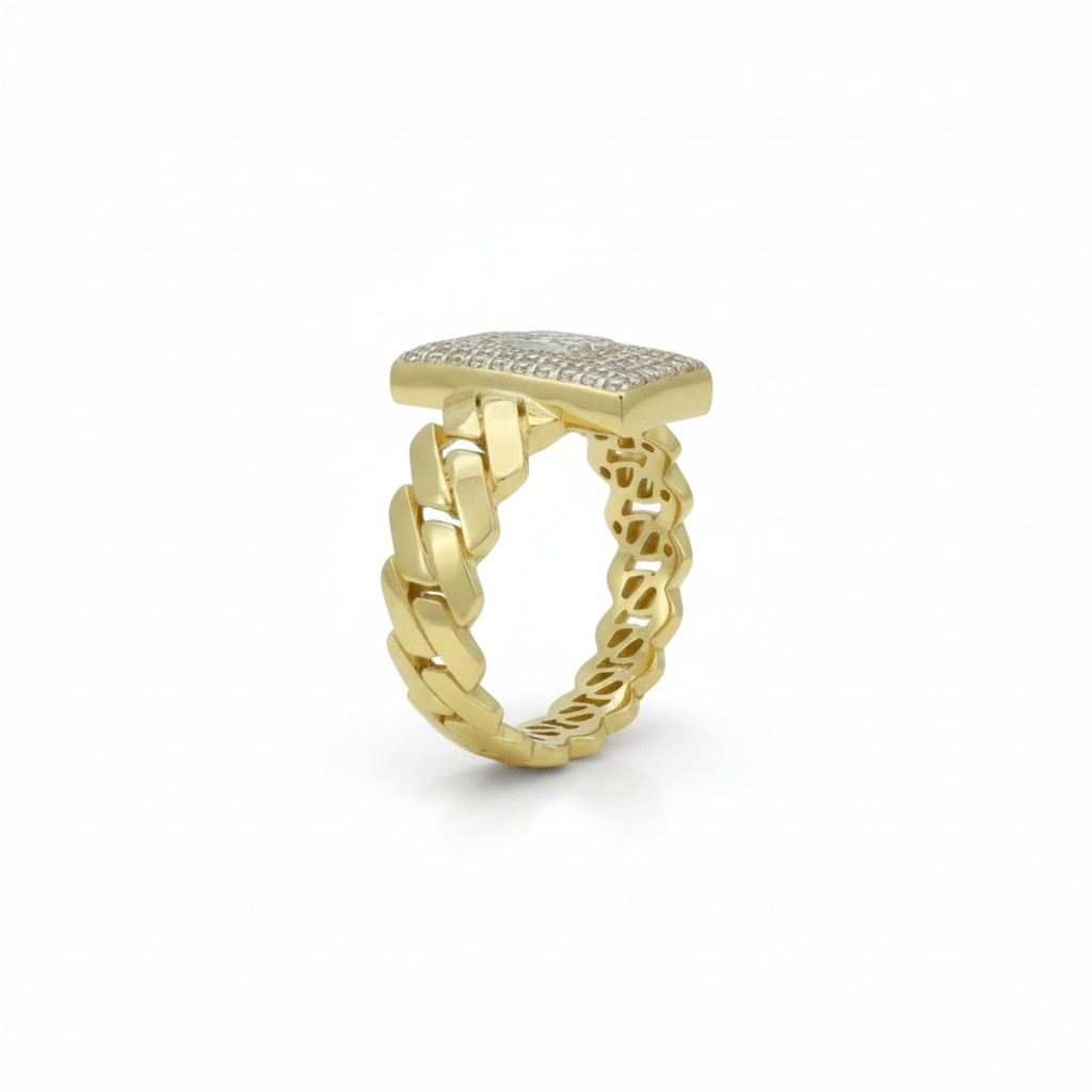 Rings Women Monaco chain 10k Hollow Size 6 Weight 3.2gm