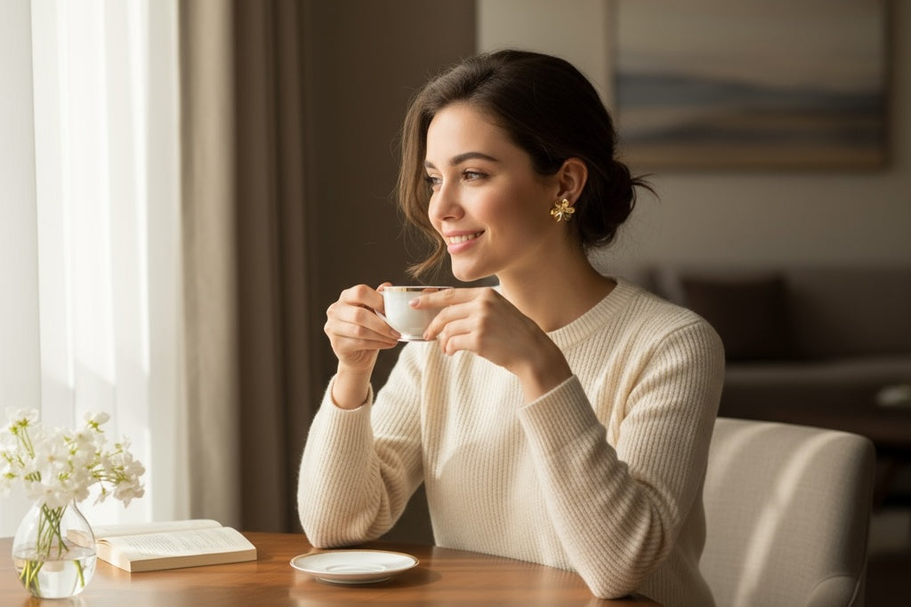Earrings Flower 10k zicornia Weight 3.3gm