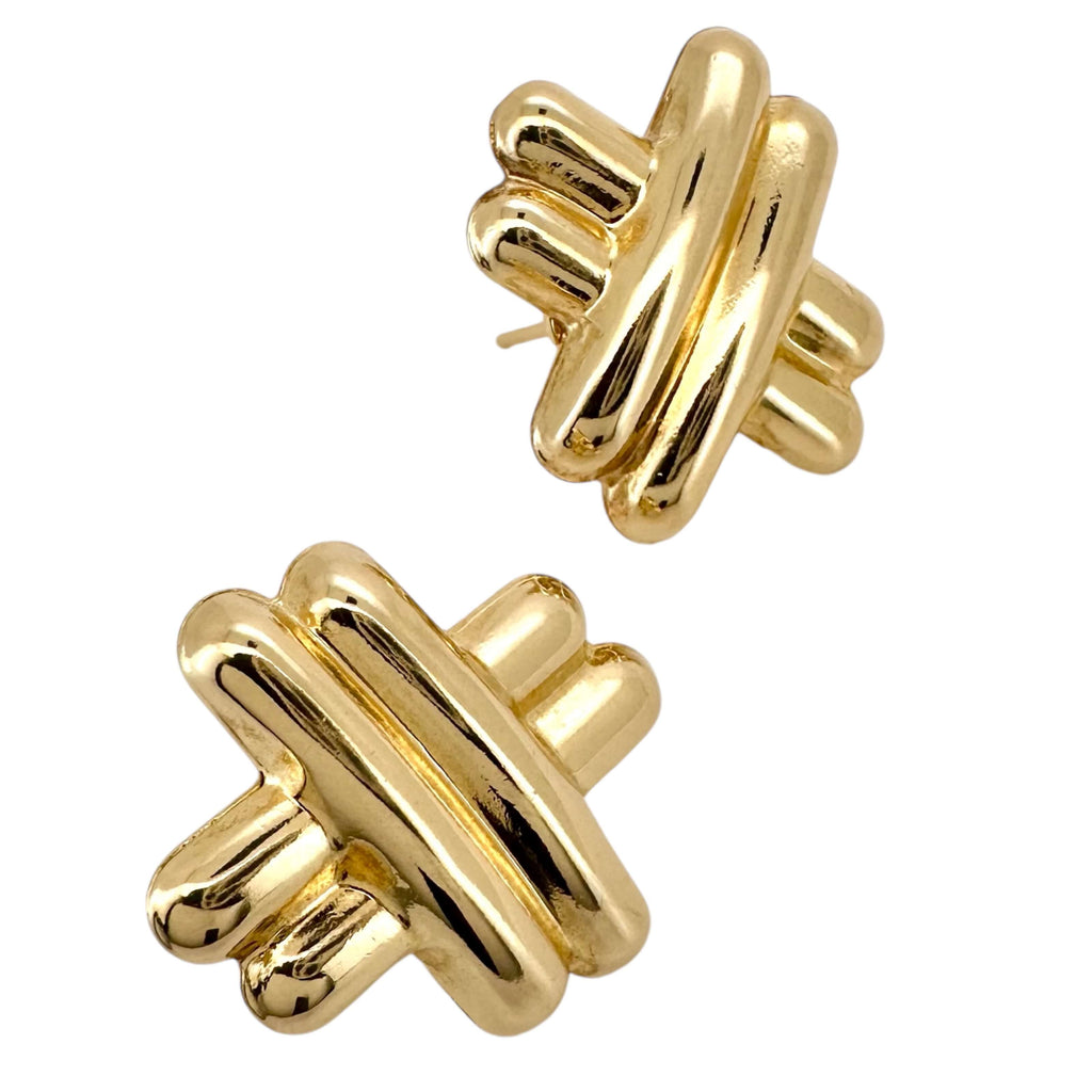 Earrings Omega 14 KT Hollow Weight 5.1gm