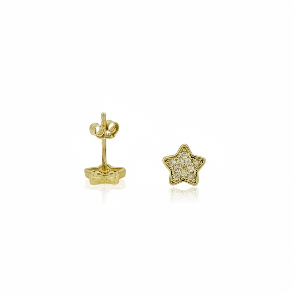 Earrings Star 10k zicornia Weight 1.1gm