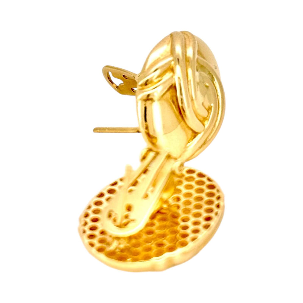 Earrings Omega 14 KT Hollow Weight 4.4GM