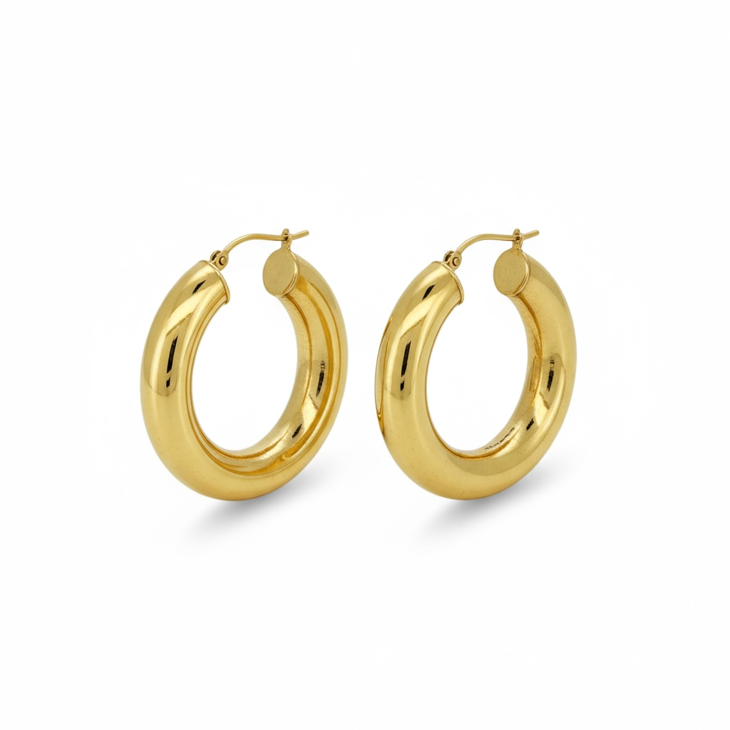 Earrings Hoops 14 KT Hollow Weight 4.2gm