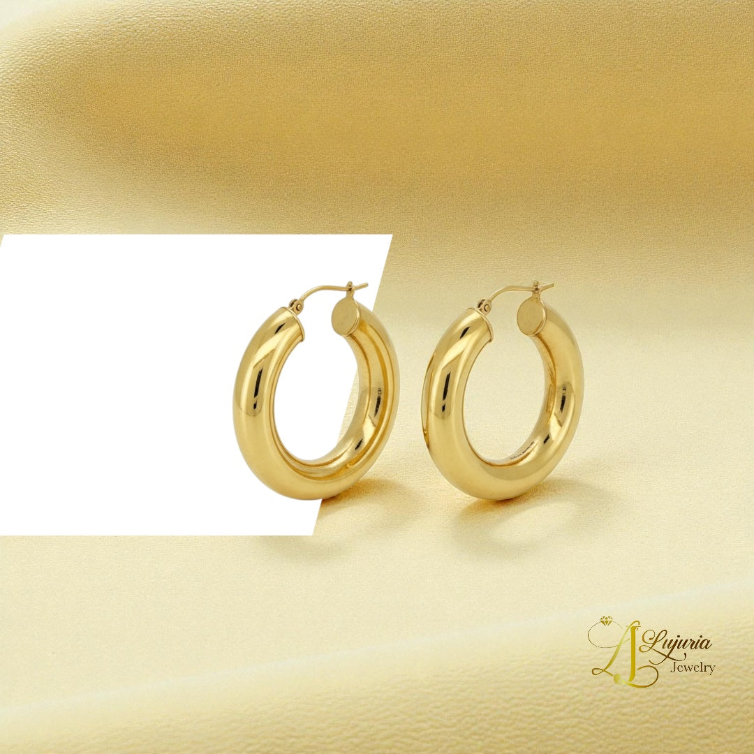 Earrings Hoops 14 KT Hollow Weight 4.2gm