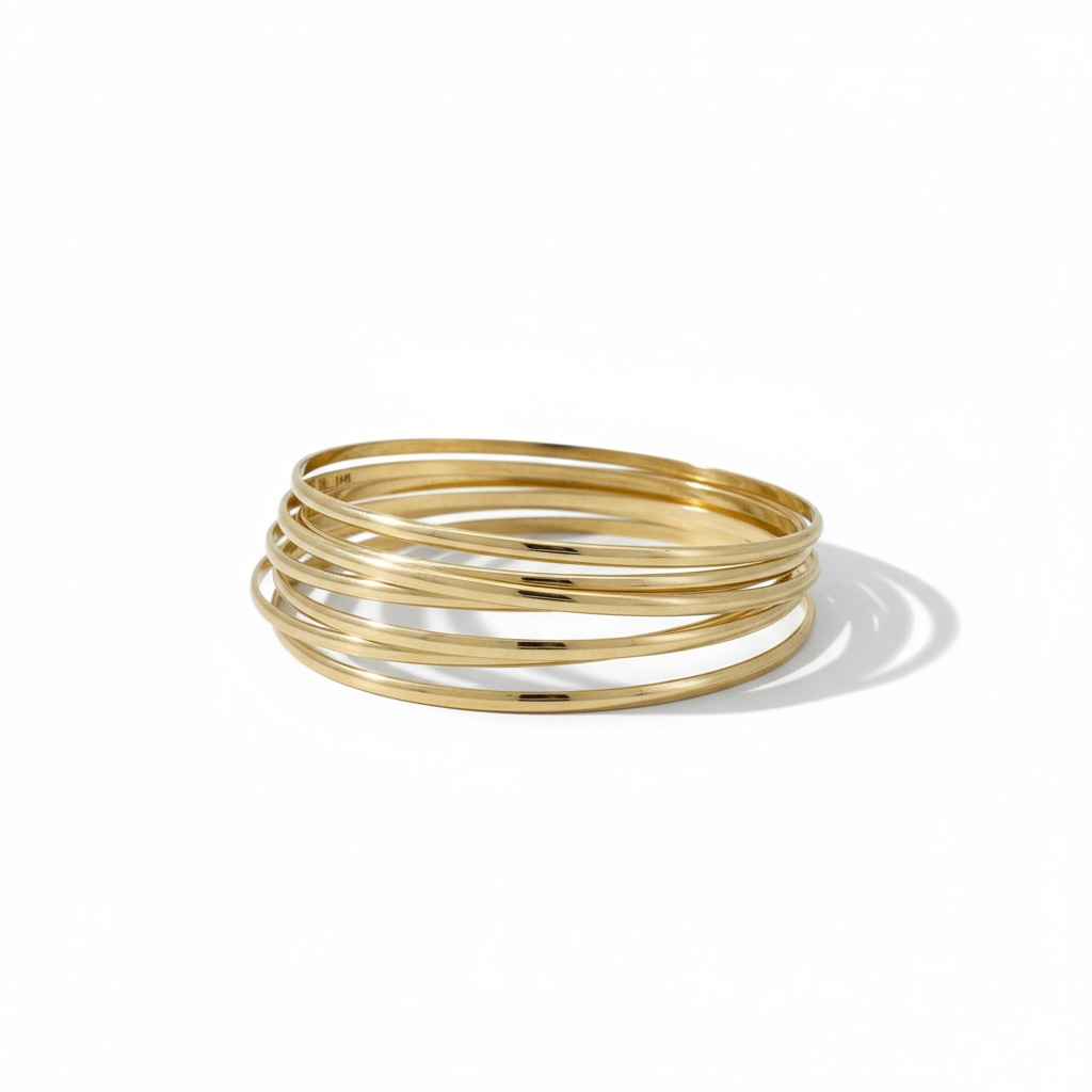 Bracelets Semanario Bangles 14 KT Solid gold Size 8 Weight 32.5gm