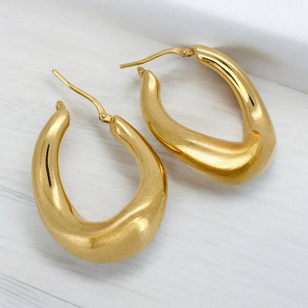 Earrings Hoops 14 KT Hollow Weight 4.4gm