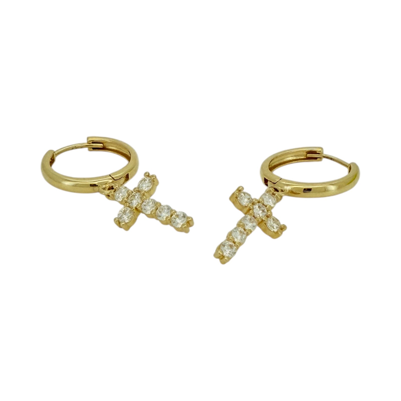 Earrings cross 10k zicornia Weight 1.7gm