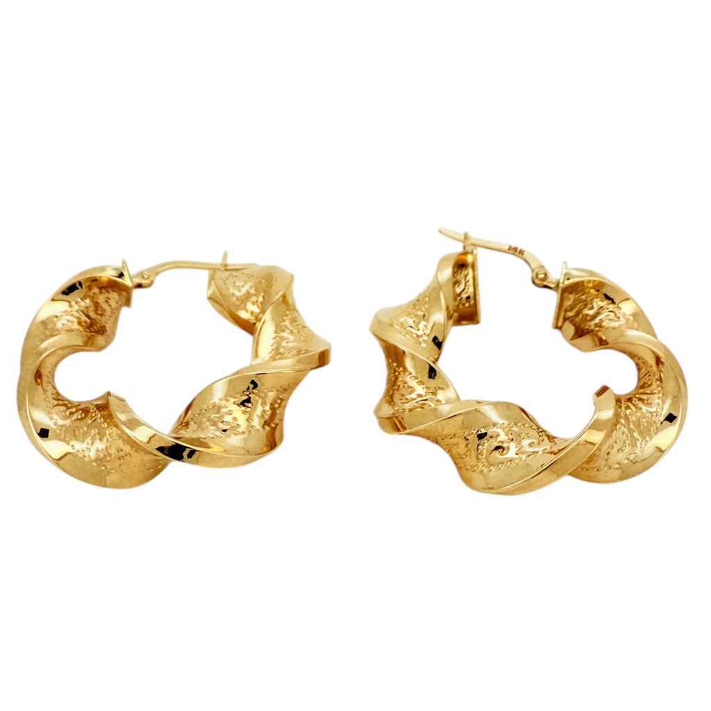 Earrings Crooked 10k Hollow Weight 4.7gm