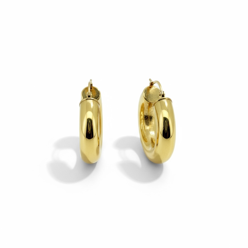 Earrings Hoops 14 KT Hollow Weight 4.7gm