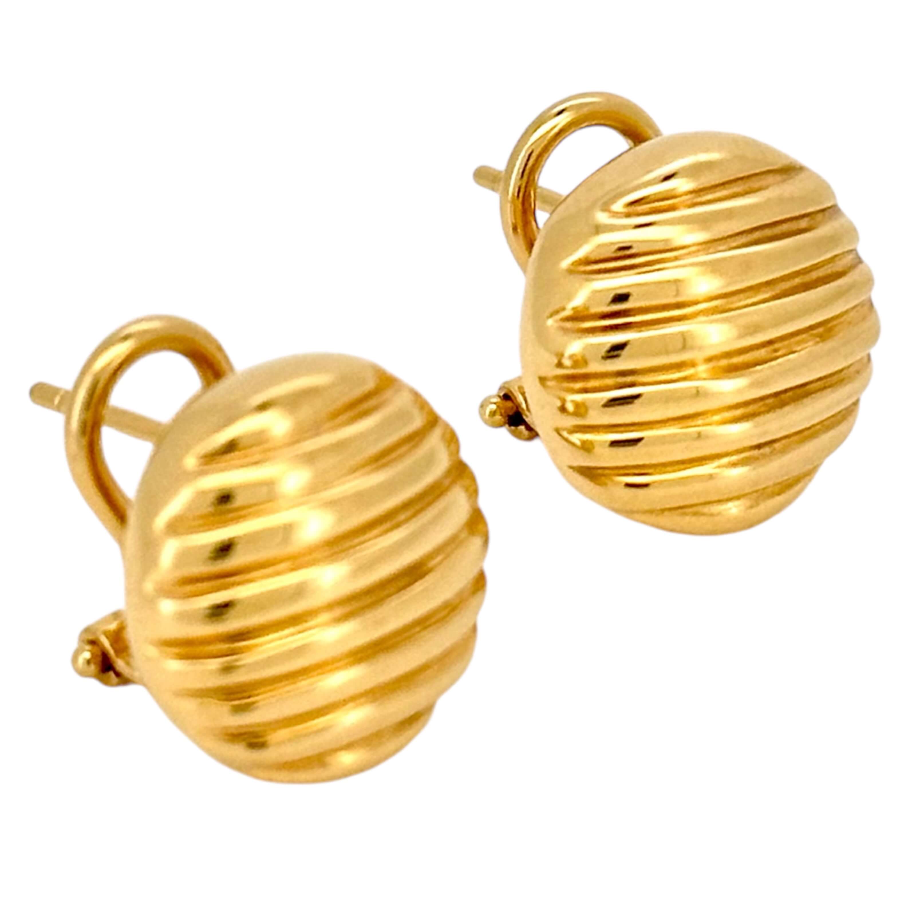 Earrings Omega 14 KT Hollow Weight 4gm