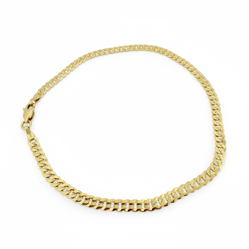 Anklets 10k Solid gold Size 10''*4.66mm Weight 4.4gm