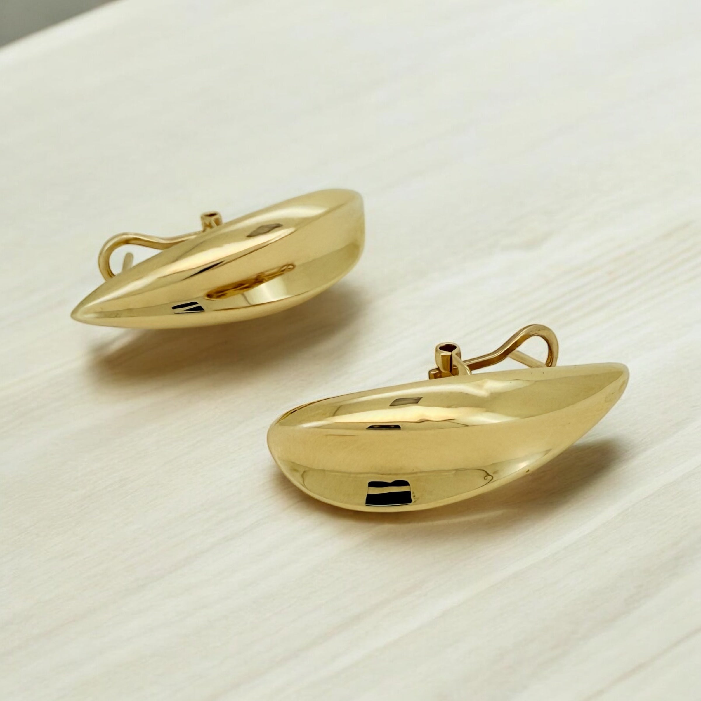 Earrings Omega 10k Hollow Weight 3.7gm