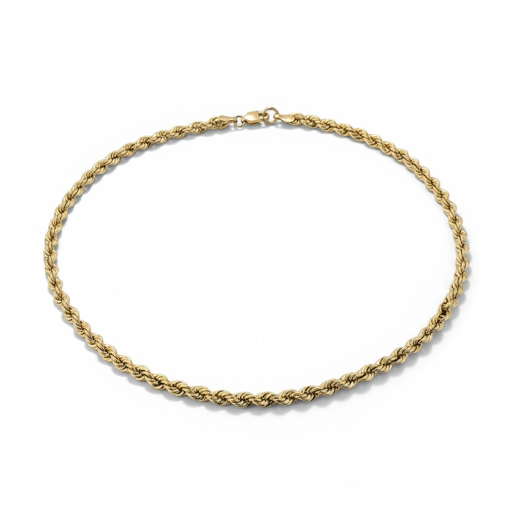 Chains Torzal 14 KT Hollow Size 20''*4.3mm Weight 7.5gm