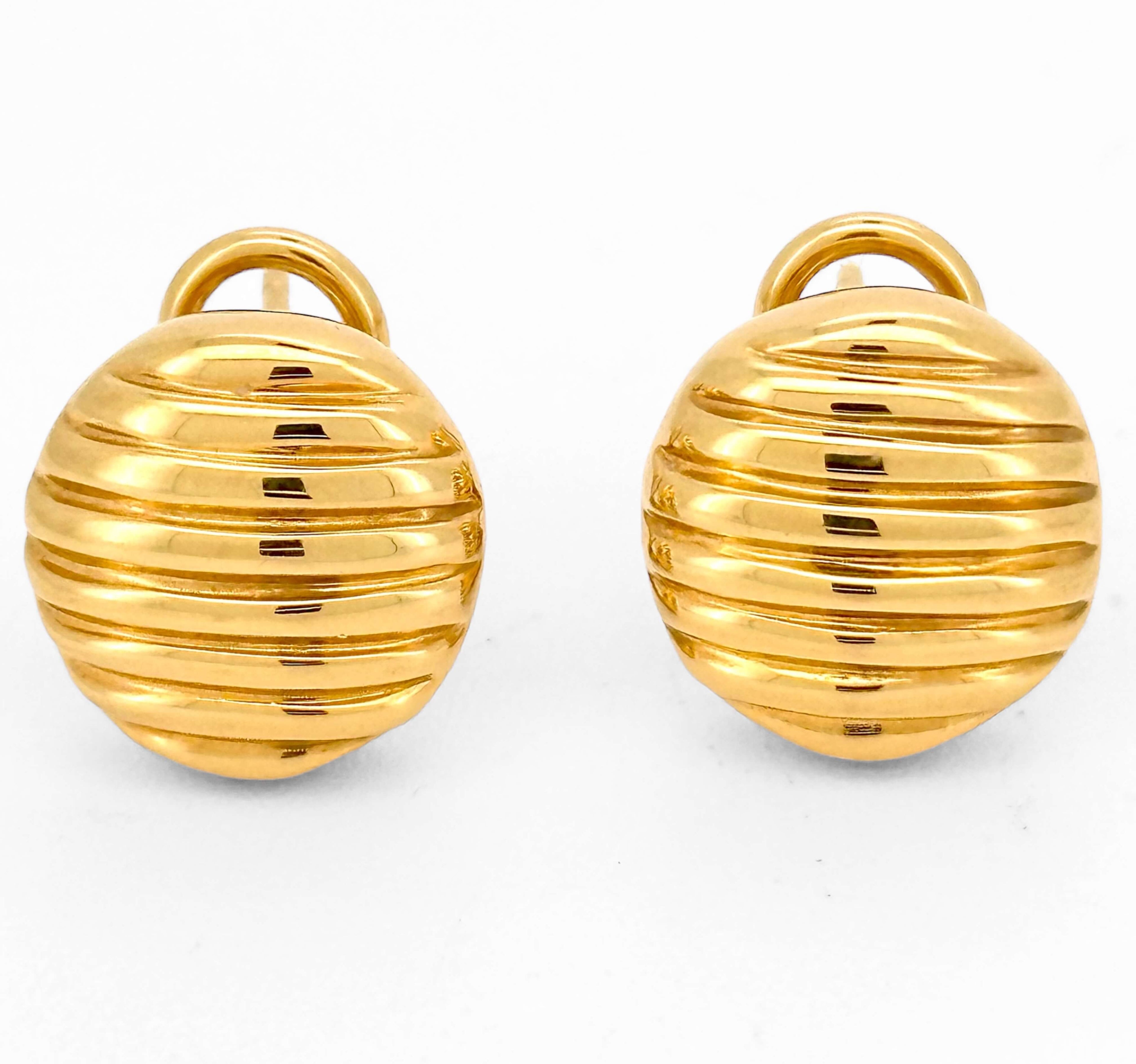 Earrings Omega 14 KT Hollow Weight 4gm