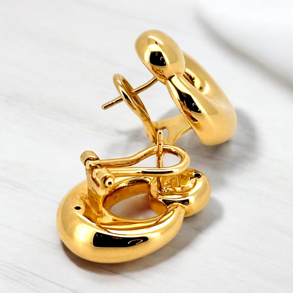 Earrings Omega 14 KT Hollow Weight 5gm