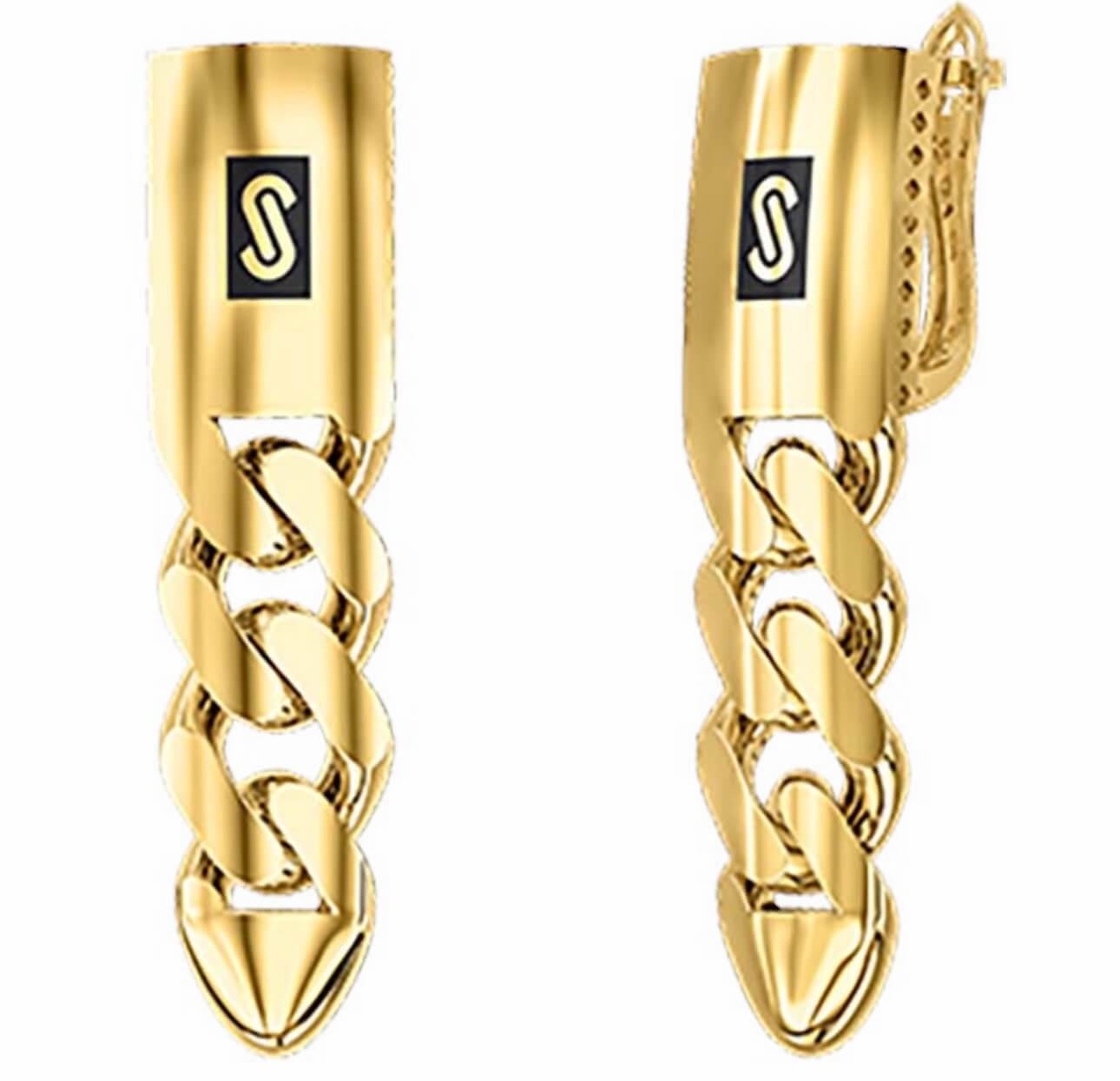 Earrings Monaco chain 10k Plain / Plain link Weight 4.8GM